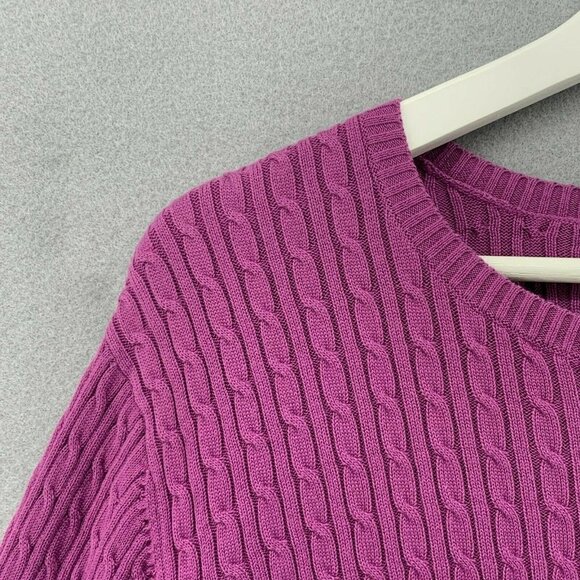 Vintage Lands End Cable Knit Sweater Womens Plus Size 2X 20W-22W Pink Clueless - Picture 3 of 10